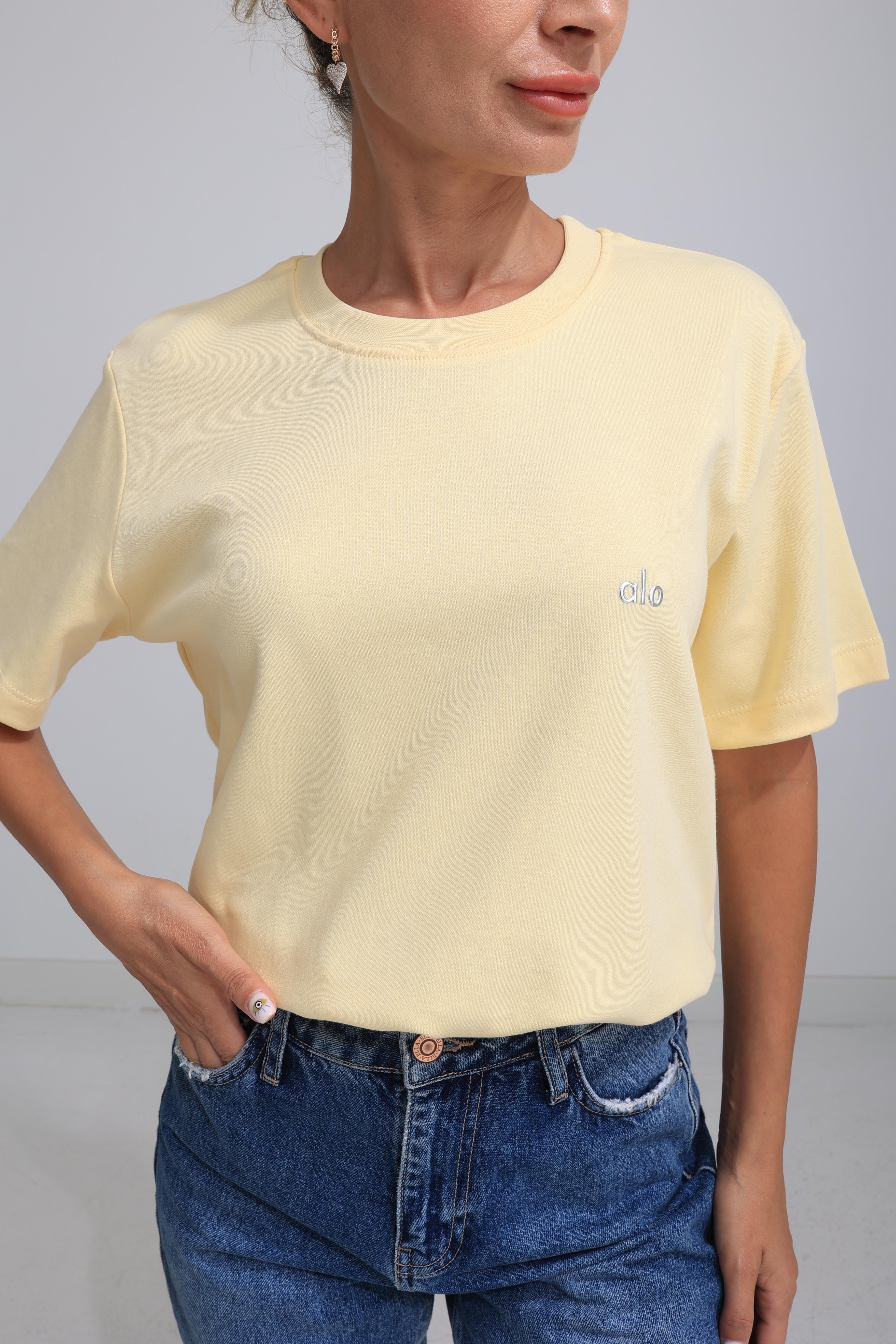 Yazı Baskılı Sarı Basic Tshirt T-SHİRT | NO33