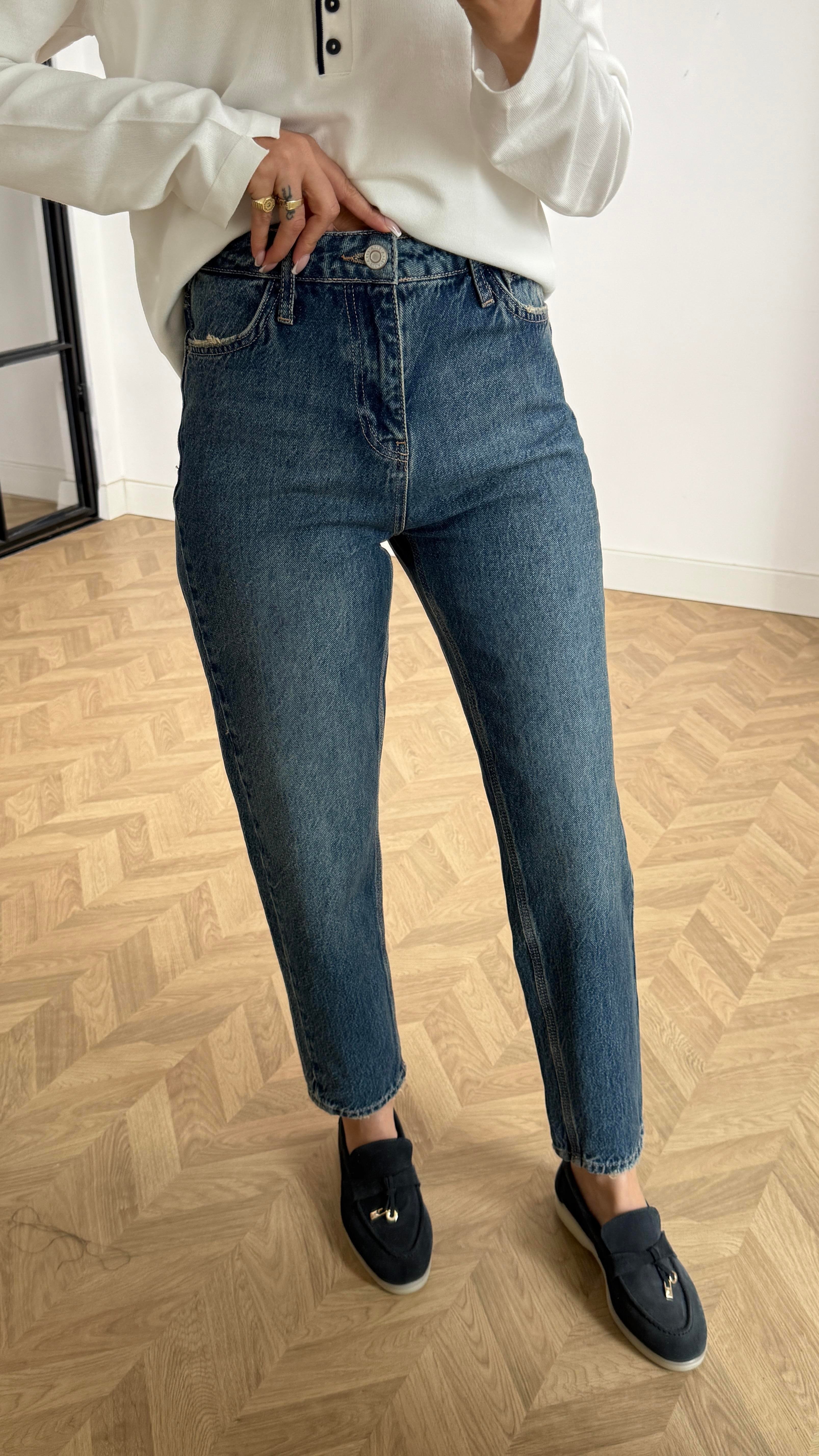 Yıkamalı Paça Detay Mom Jean (1895-1) JEAN