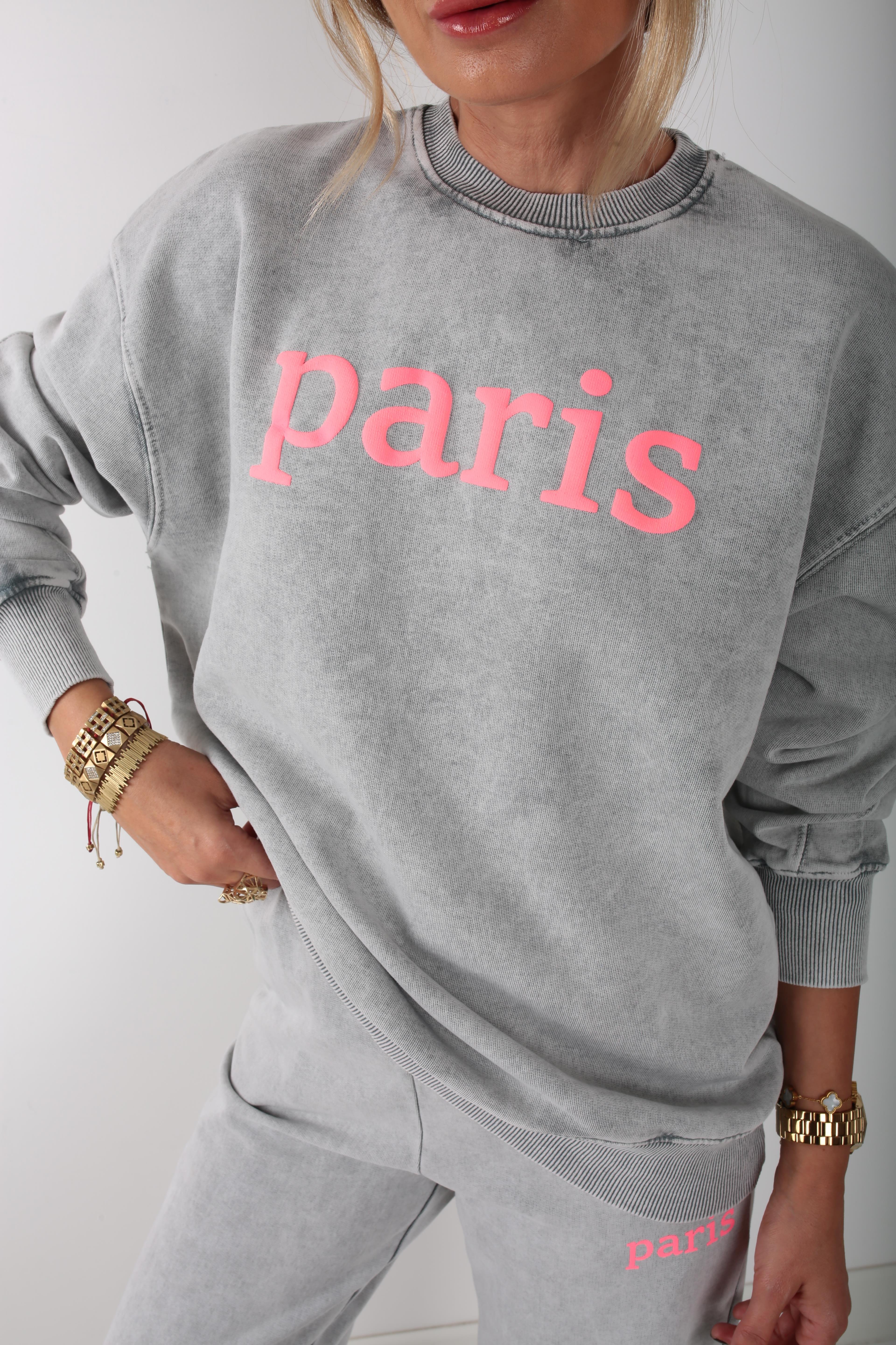 Yıkamalı Paris Baskılı Eşofman Takımı SPOR TAKIMLAR