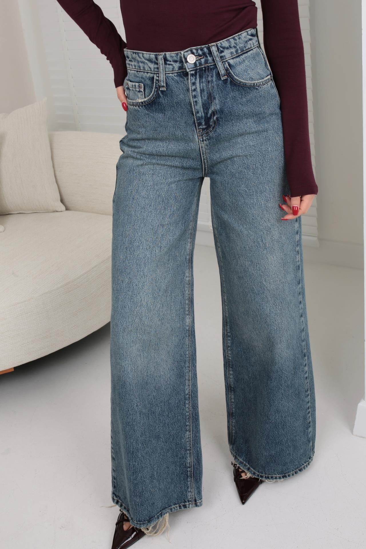Yıkamalı Wide Leg Jean (1950-1) JEAN