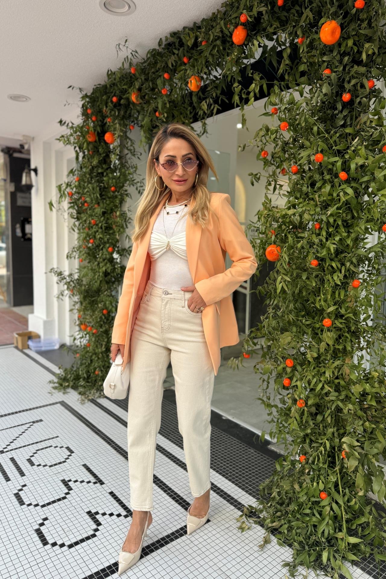 Yüksek Bel Likralı Naturel Mom Jean JEAN