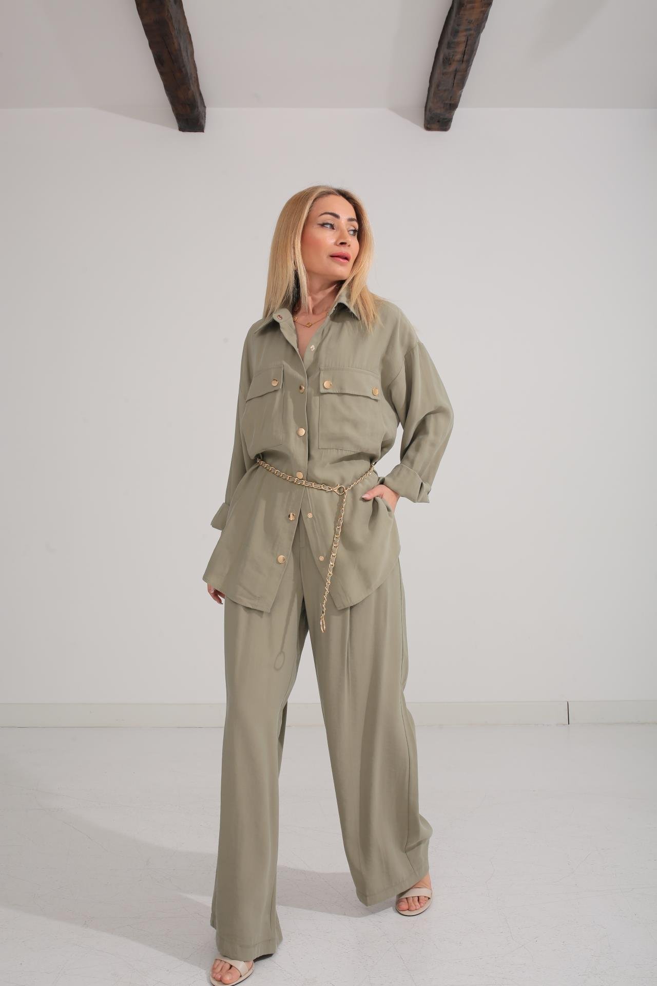 Zincir Kemerli Mint Tensel Takım TAKIM