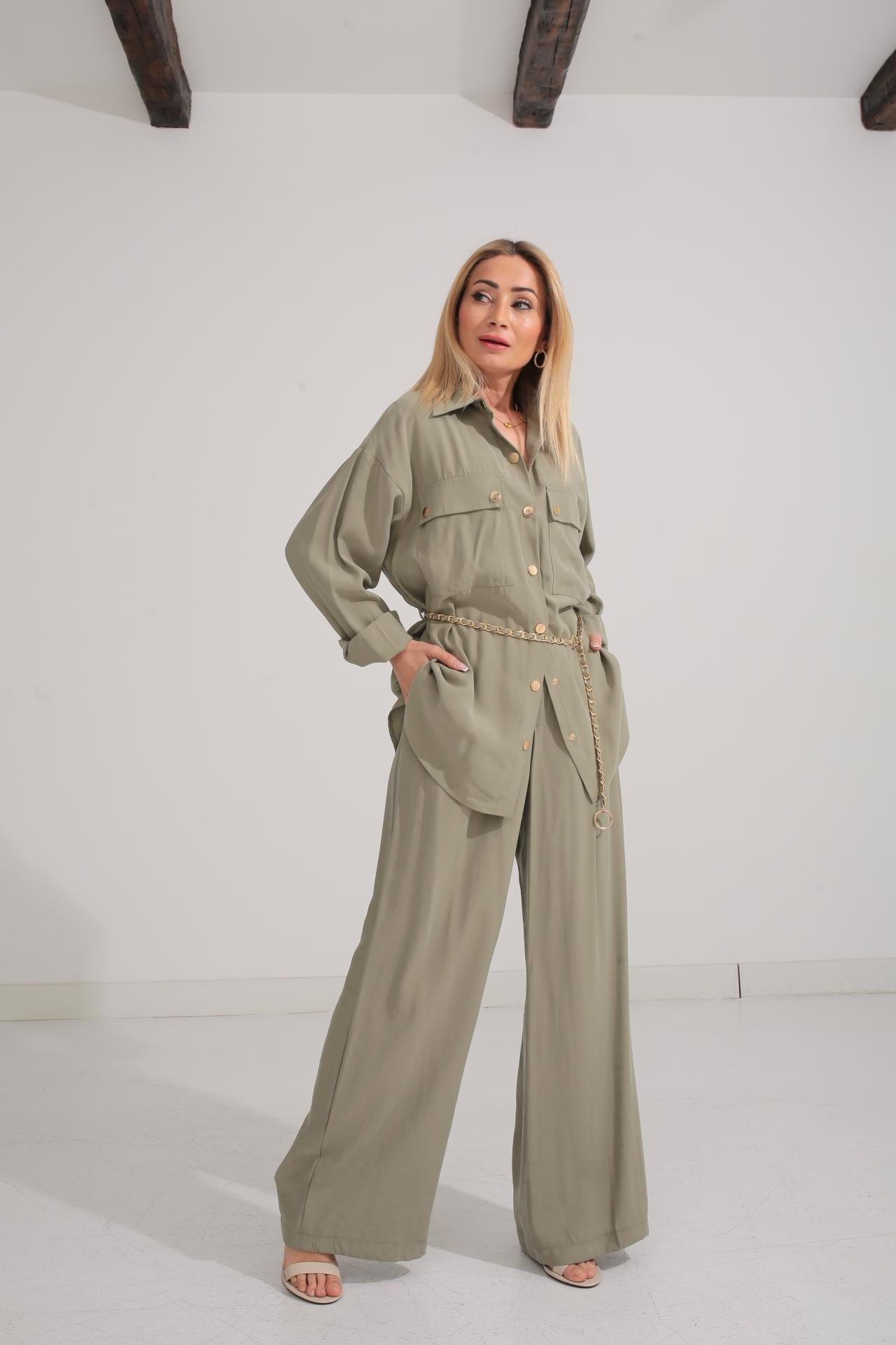 Zincir Kemerli Mint Tensel Takım TAKIM