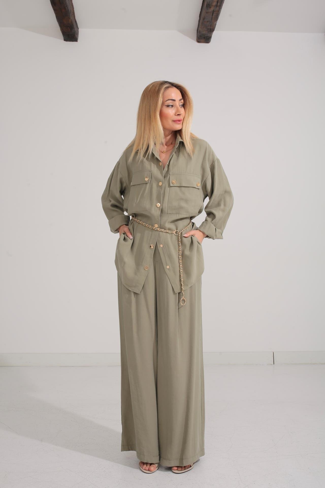 Zincir Kemerli Mint Tensel Takım TAKIM