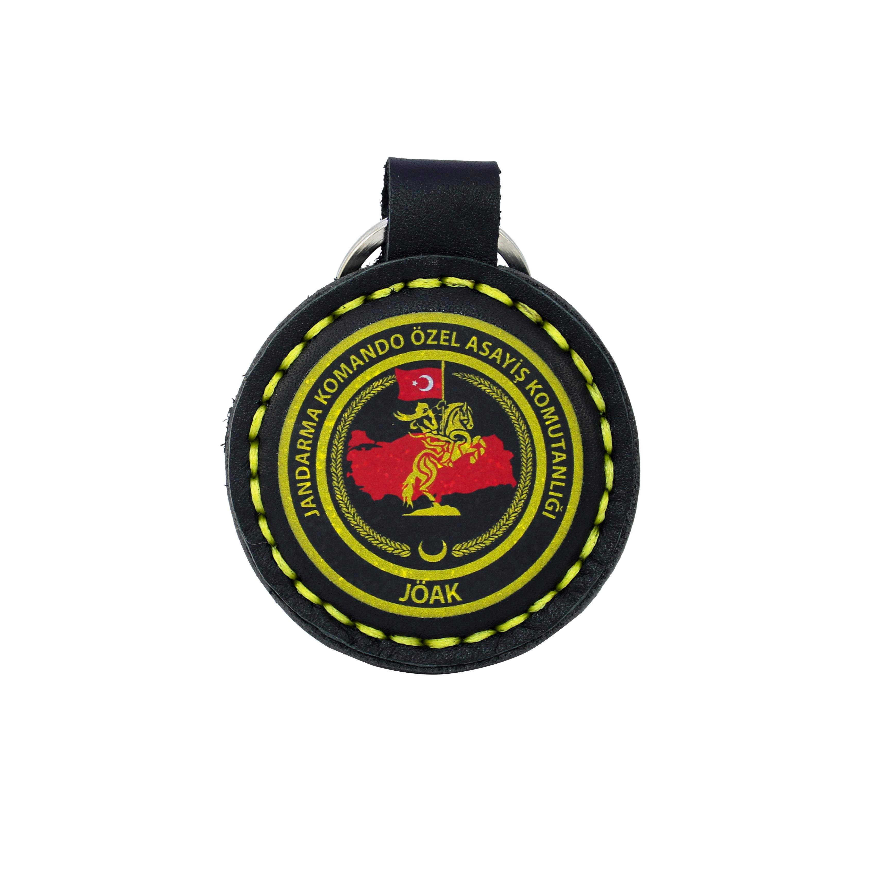 DERİ ANAHTARLIKJÖAK ATLI LOGOLU DERİ ANAHTARLIK