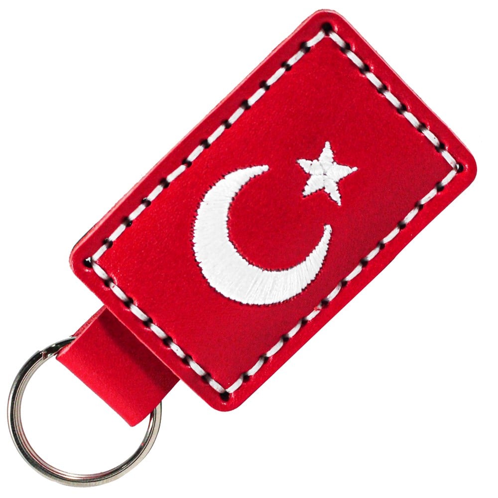 DERİ ANAHTARLIKTÜRK BAYRAĞI DERİ METAL ANAHTARLIK