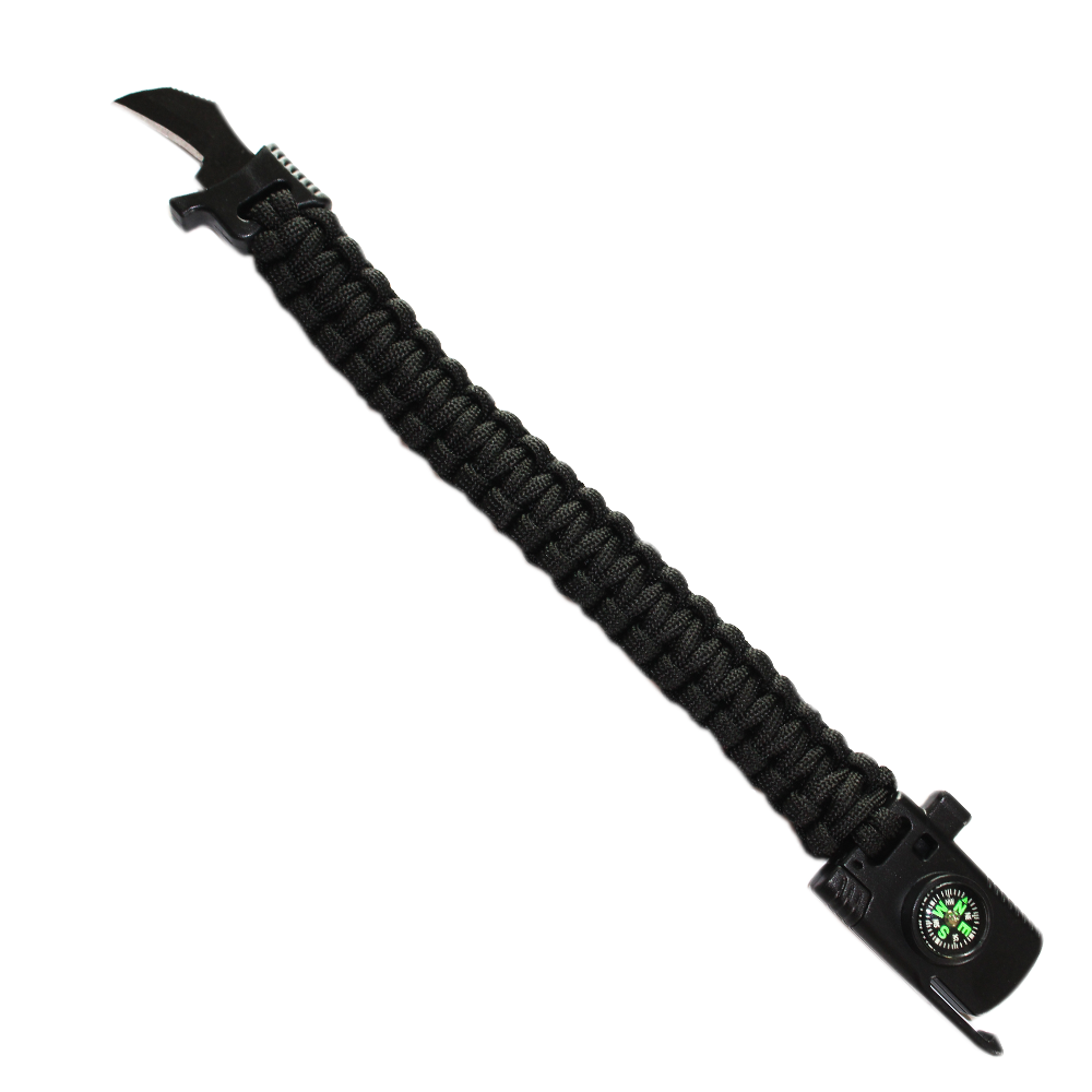 PARACORD BİLEKLİK & SAATJÖAK BIÇAKLI PARACORD BİLEKLİK - SİYAH