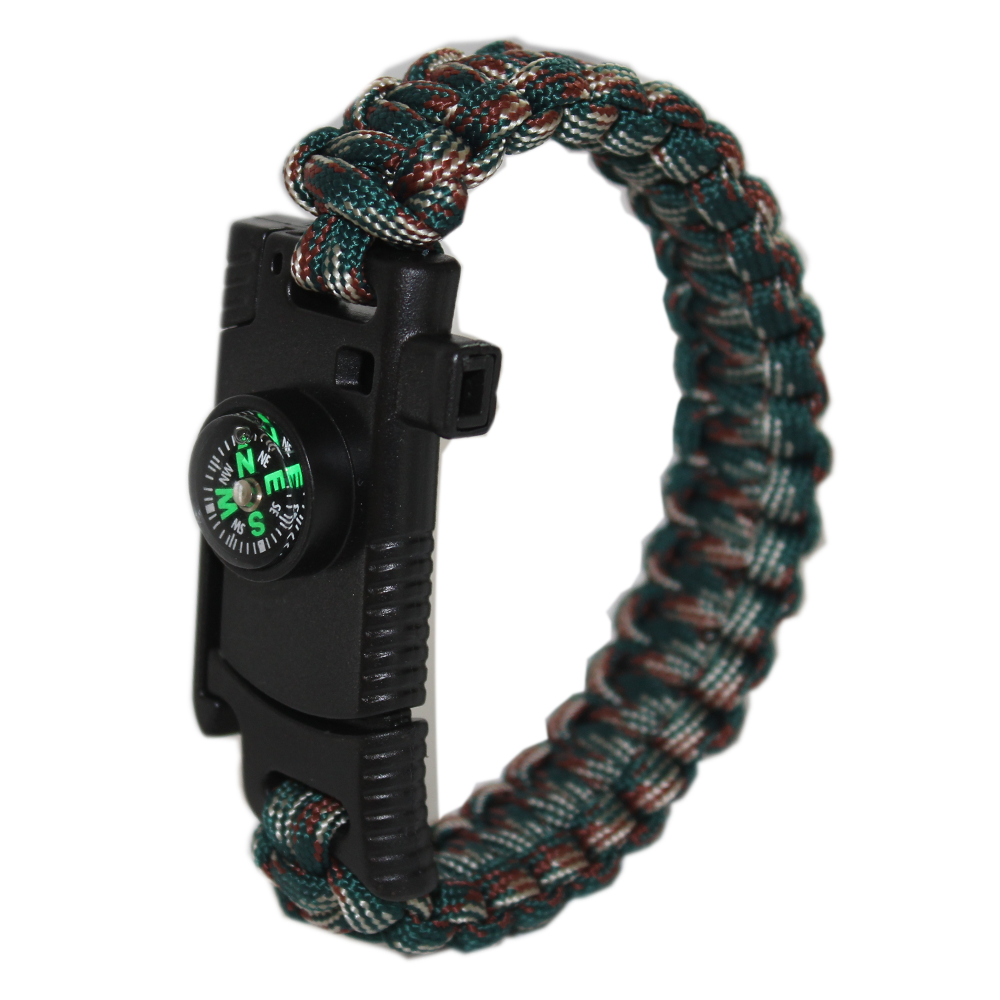 PARACORD BİLEKLİK & SAATJÖAK BIÇAKLI PARACORD BİLEKLİK - YEŞİL KAMUFLAJ