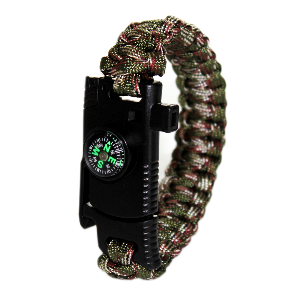 PARACORD BİLEKLİK & SAATJÖAK BIÇAKLI PARACORD BİLEKLİK - HAKİ KAMUFLAJ