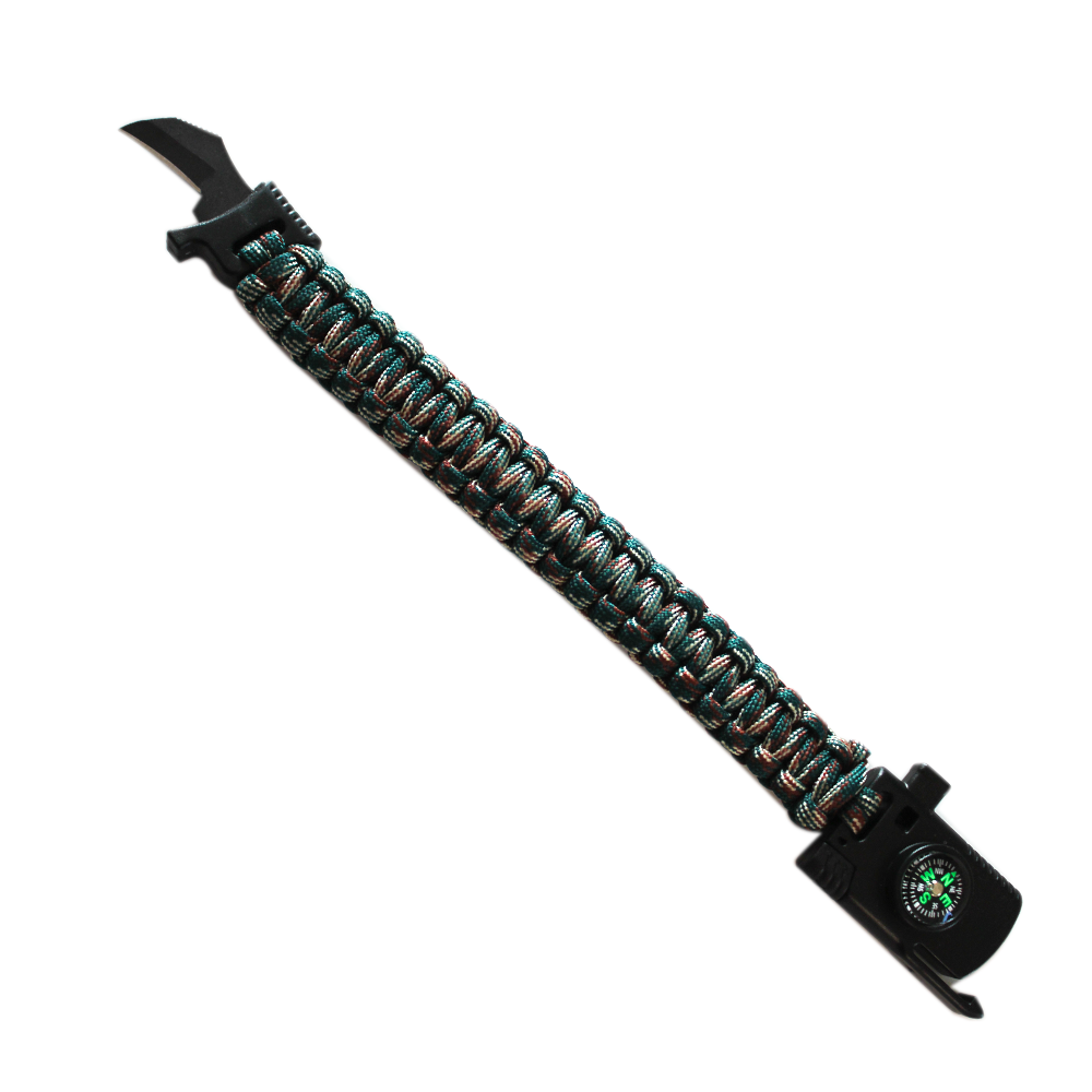 PARACORD BİLEKLİK & SAATJÖAK BIÇAKLI PARACORD BİLEKLİK - YEŞİL KAMUFLAJ