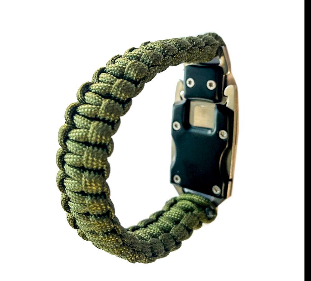 PARACORD BİLEKLİK & SAATJÖAK PARACORD BİLEKLİK Paslanmaz Çelik Bıçaklı  - HAKİ