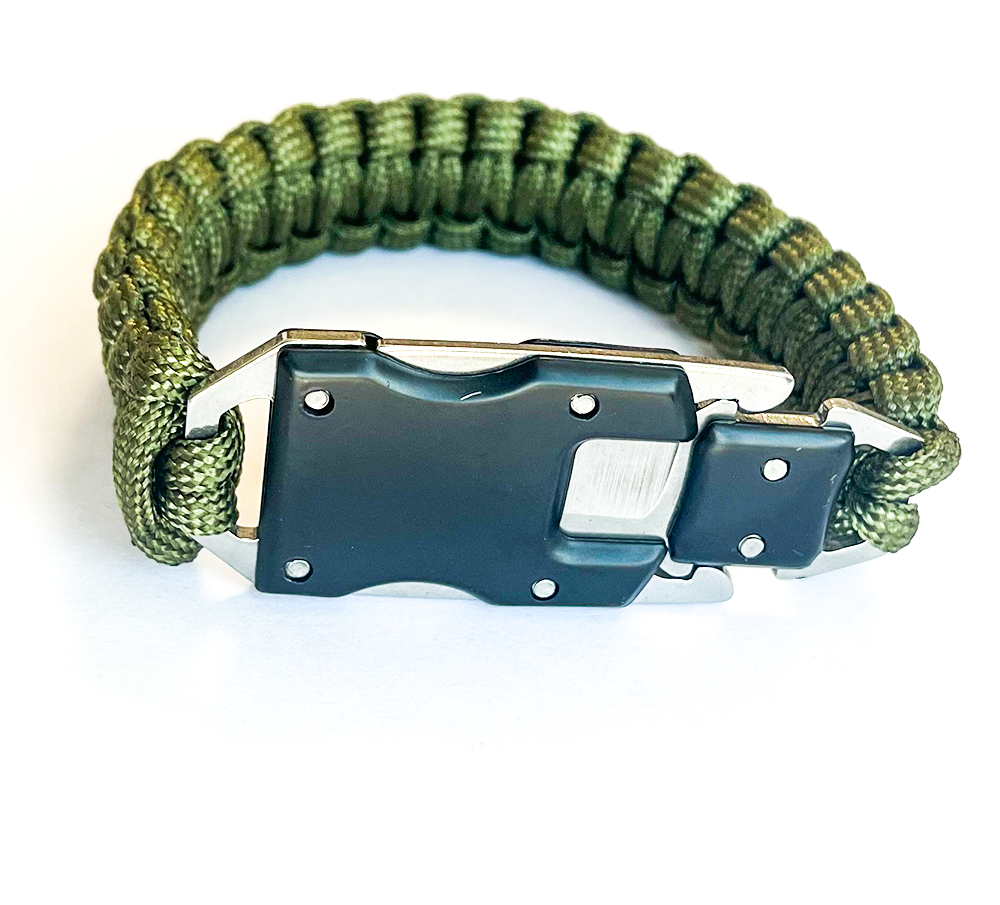 PARACORD BİLEKLİK & SAATJÖAK PARACORD BİLEKLİK Paslanmaz Çelik Bıçaklı  - HAKİ