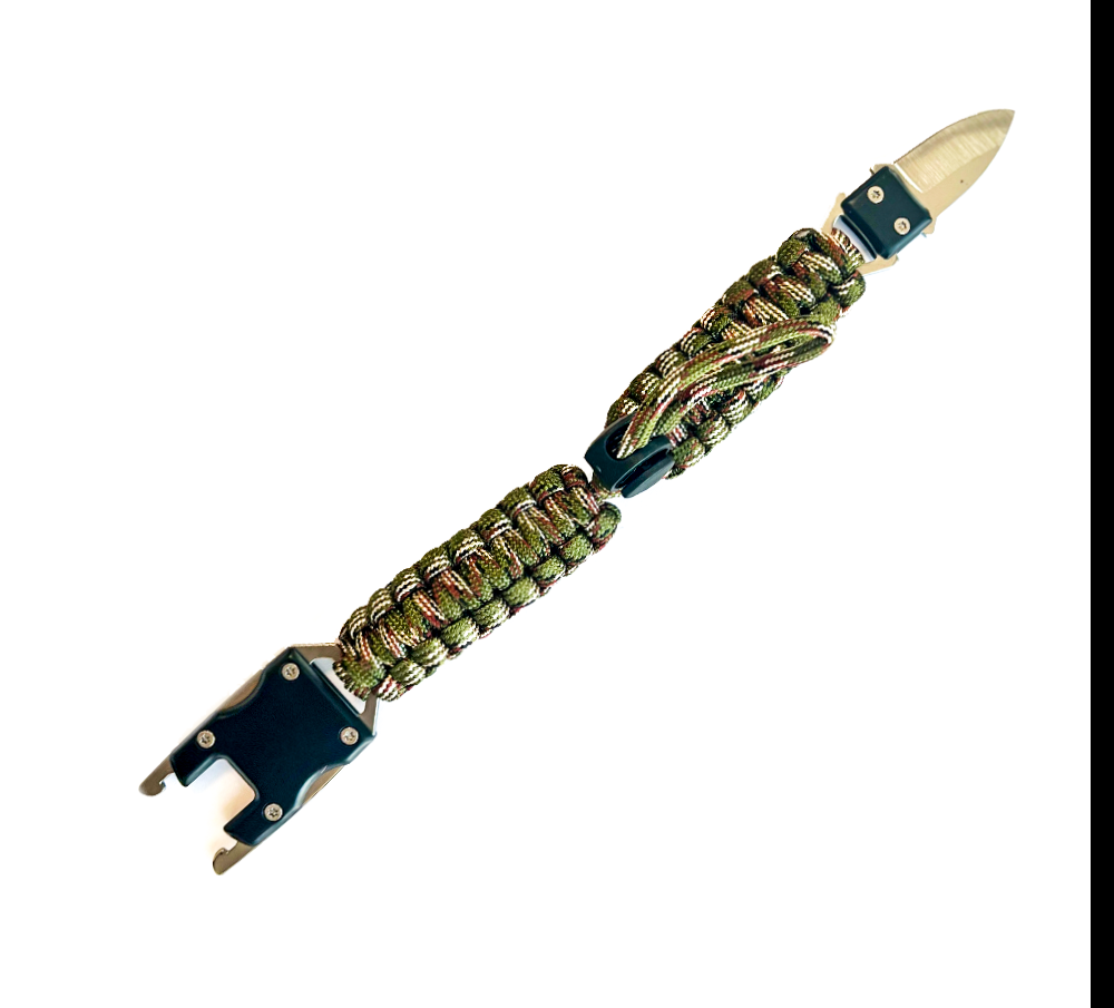 PARACORD BİLEKLİK & SAATJÖAK PARACORD BİLEKLİK Paslanmaz Çelik Bıçaklı  - KAMUFLAJ
