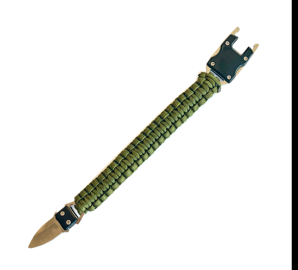 PARACORD BİLEKLİK & SAATJÖAK PARACORD BİLEKLİK Paslanmaz Çelik Bıçaklı  - HAKİ