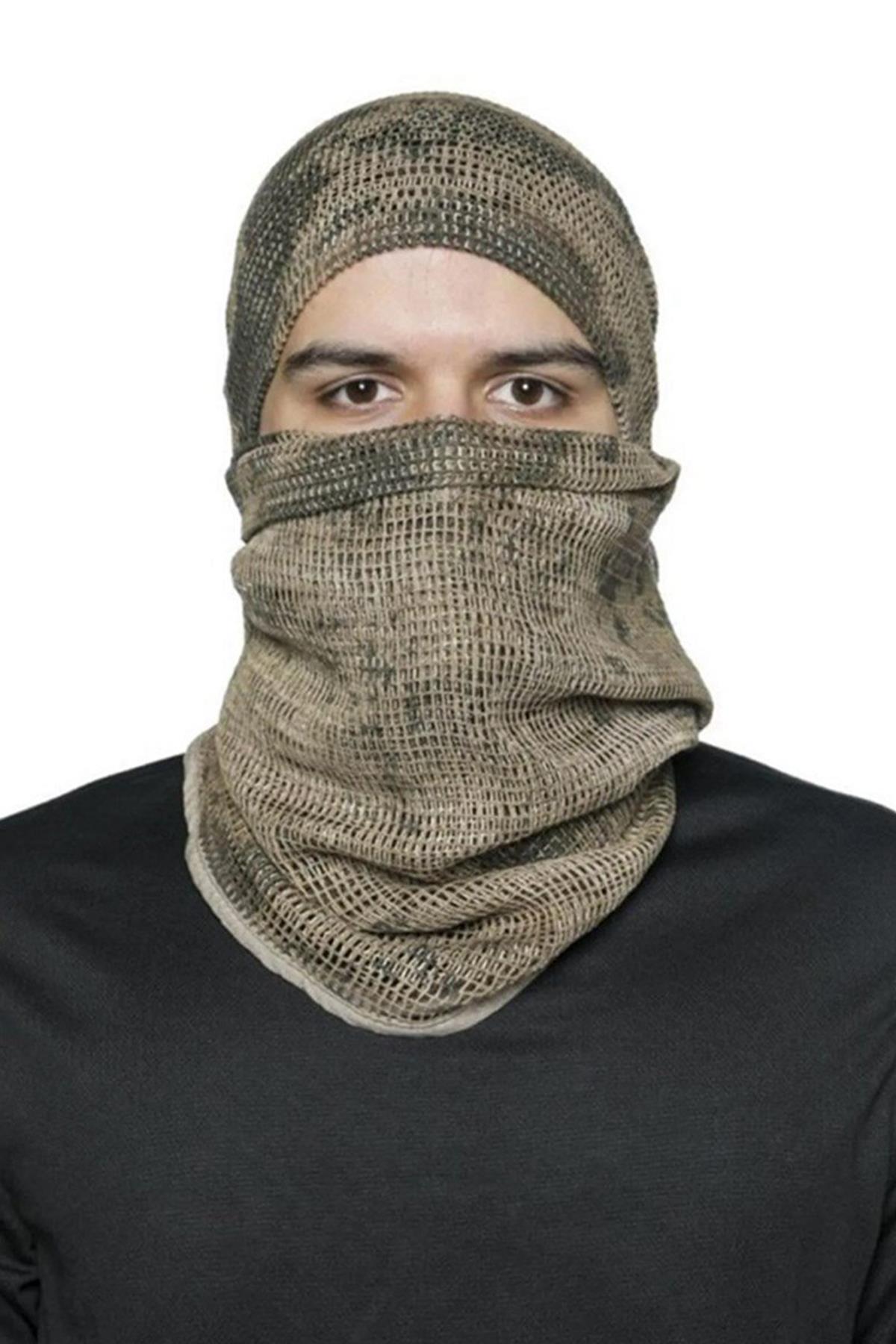 PUŞİJandarma Kamuflaj Kare Fileli Askeri Şal, Fileli Puşi, Gizlenme Ağı