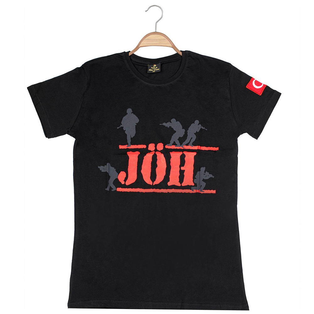 T-SHIRT Unisex JÖH Baskılı Tshirt - Siyah