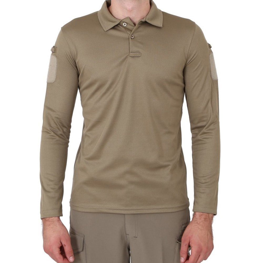 TACTİCAL TSHİRT Uzun Kollu Polo Yaka Tactical Haki Tshirt