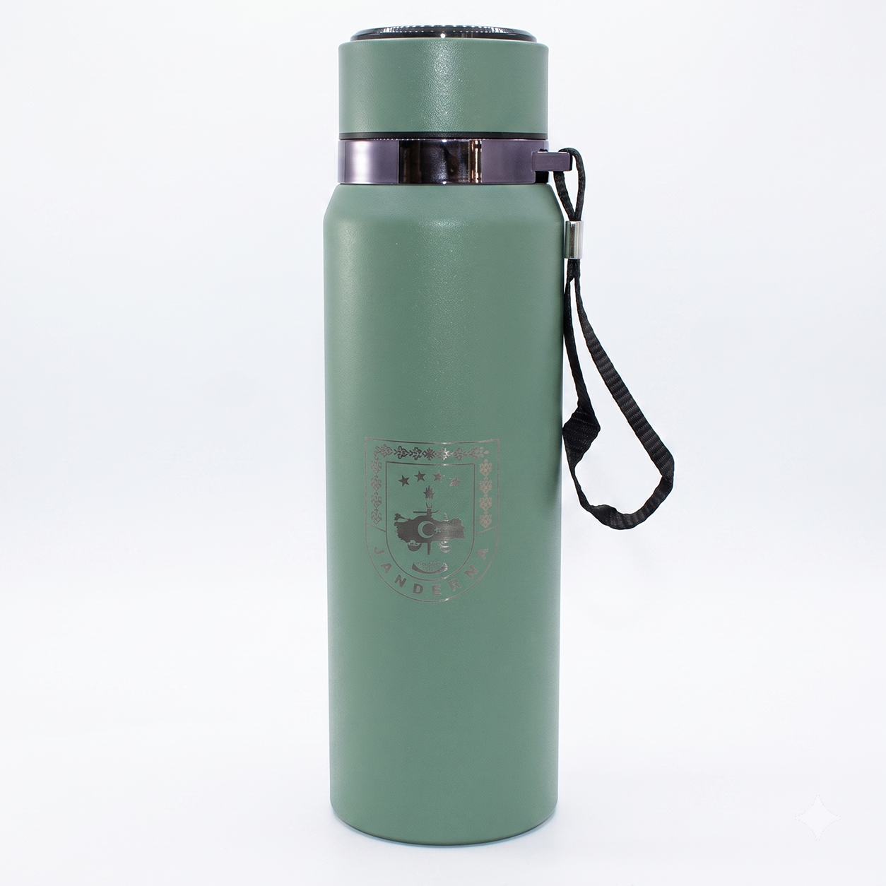 TERMOSJANDARMA LOGOLU 1 LT TERMOS MATARA - YEŞİL