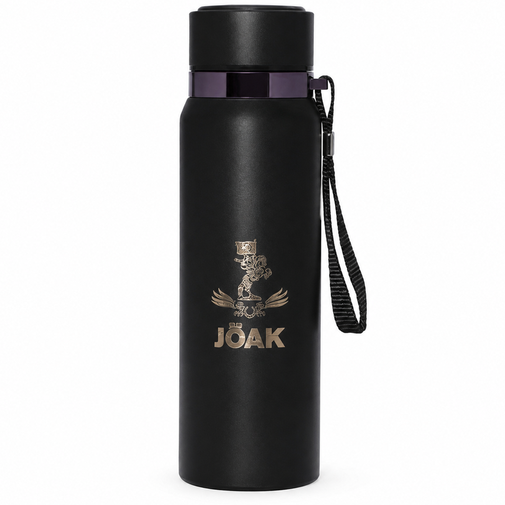 TERMOSJÖAK LOGOLU 800 ML TERMOS MATARA - SİYAH