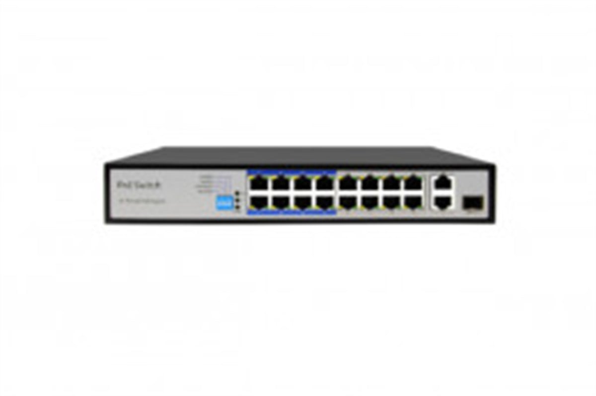 SWH6016-P 16X10/100 P+2X100 UPLİNK+1SFP PORT 150W 