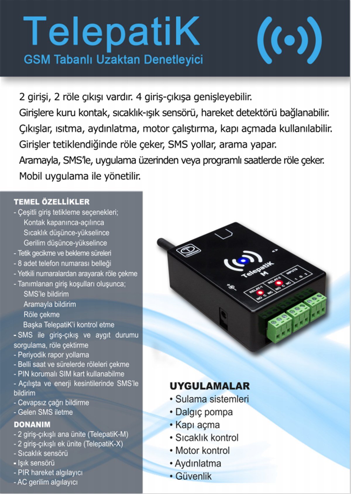 TELEPATİK-M UZAK DENETLEYİCİ ANA MD.(ADAPTÖRLÜ)