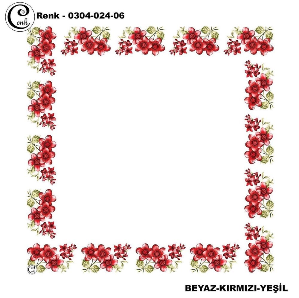 Cenk 90cm Ortası Boş Poşet İçi Oyalık Yazma(024-06)