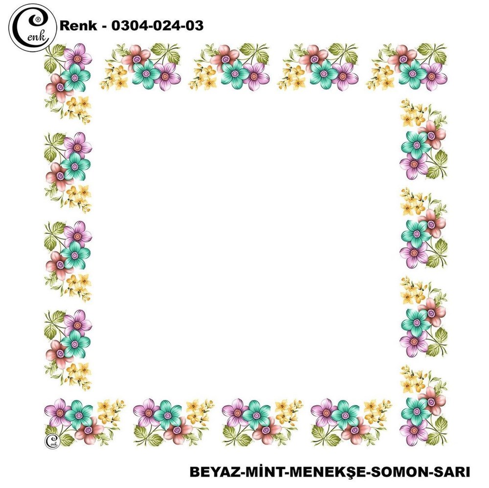 Cenk 90cm Ortası Boş Poşet İçi Oyalık Yazma(024-03)