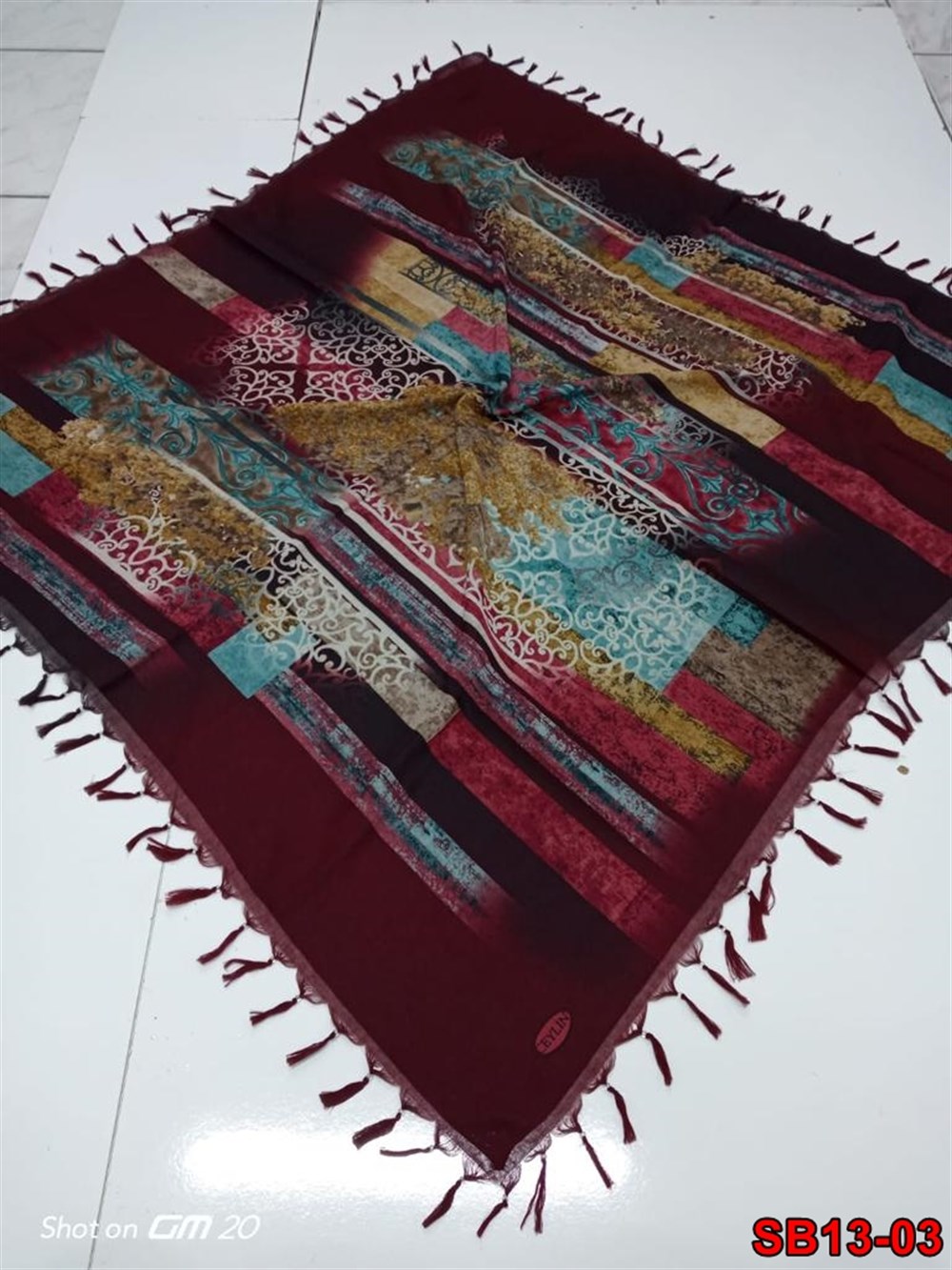 Ceylin Boncuklu Cotton Eşarp(sb13-03)