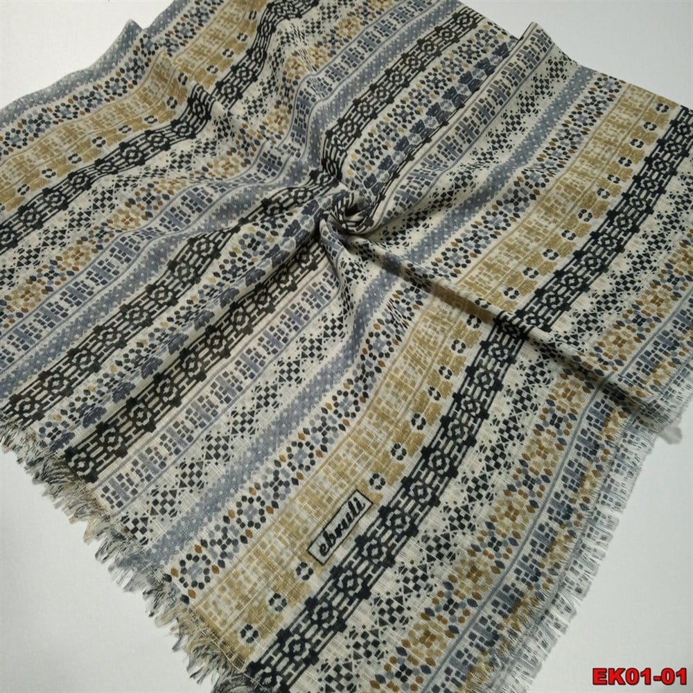 Ebruli Flamlı Coton Eşarp