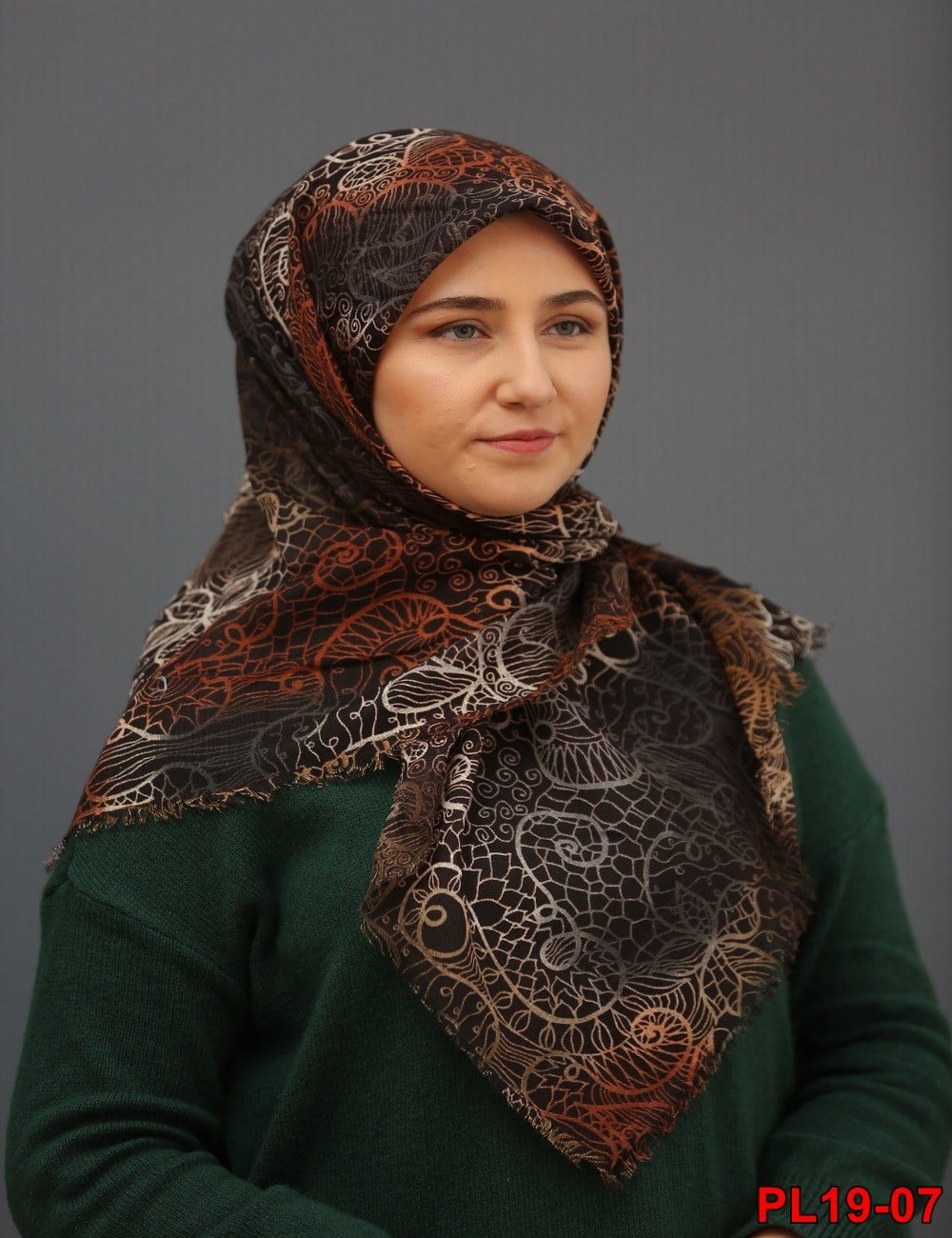Elmina Flamlı Coton Eşarp(19-07)