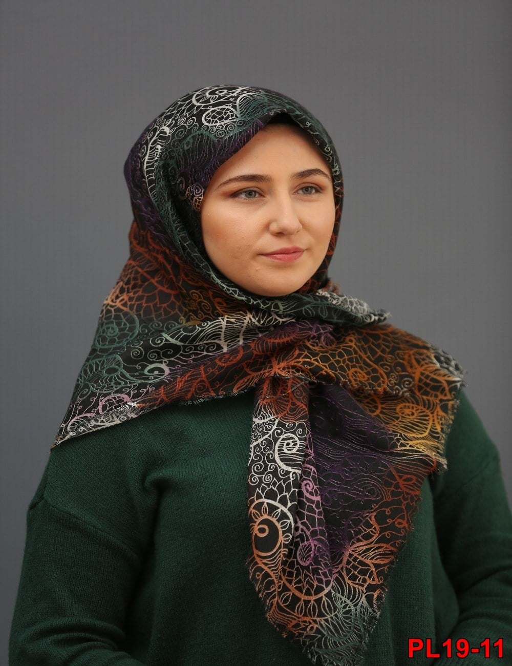 Elmina Flamlı Coton Eşarp(19-11)