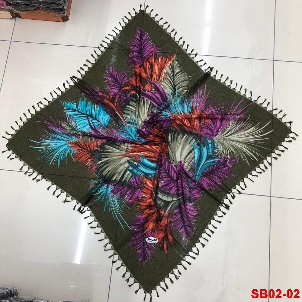 Firuze Boncuklu Cotton Eşarp(sb02-02)