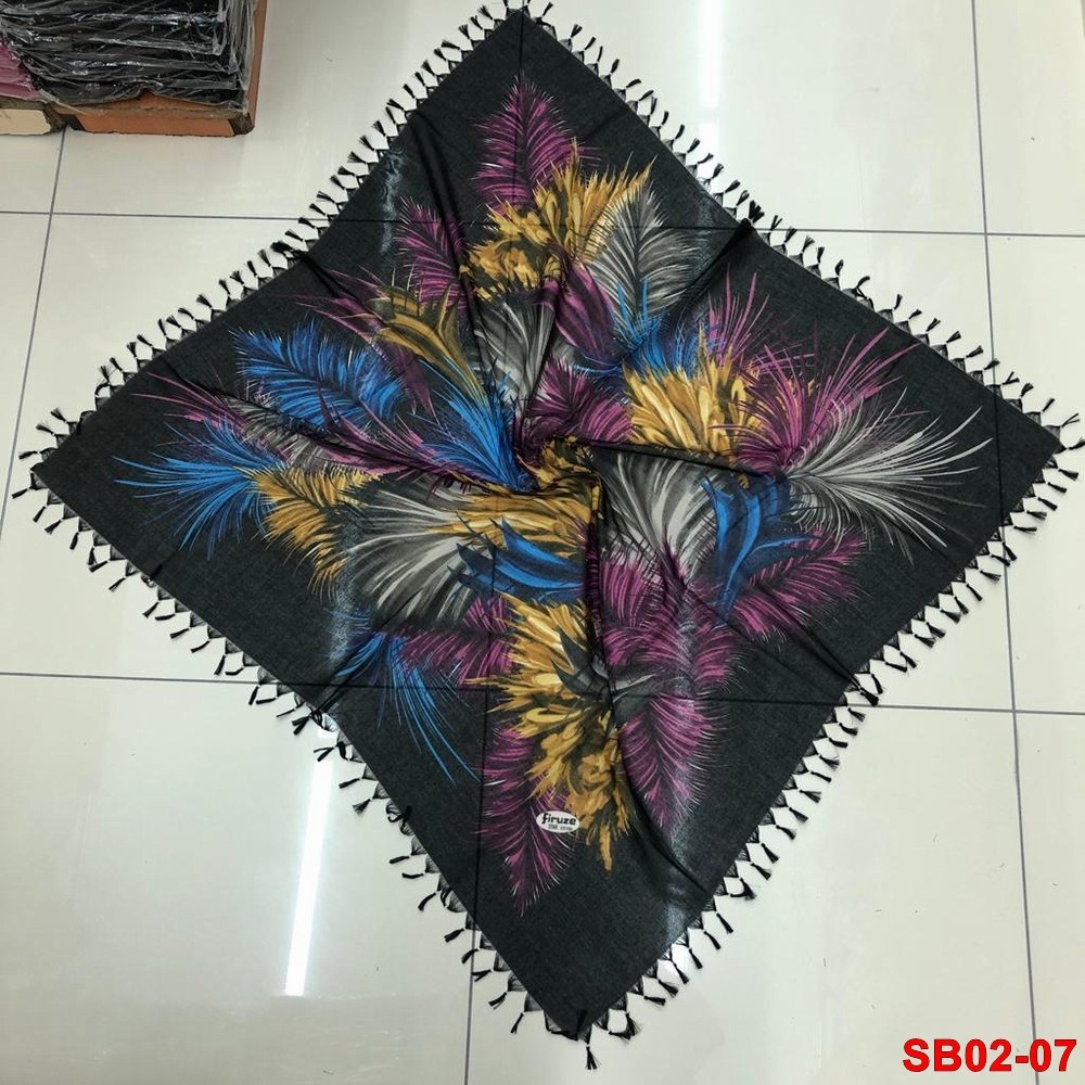 Firuze Boncuklu Cotton Eşarp(sb02-07)