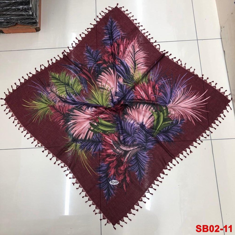 Firuze Boncuklu Cotton Eşarp(sb02-11)