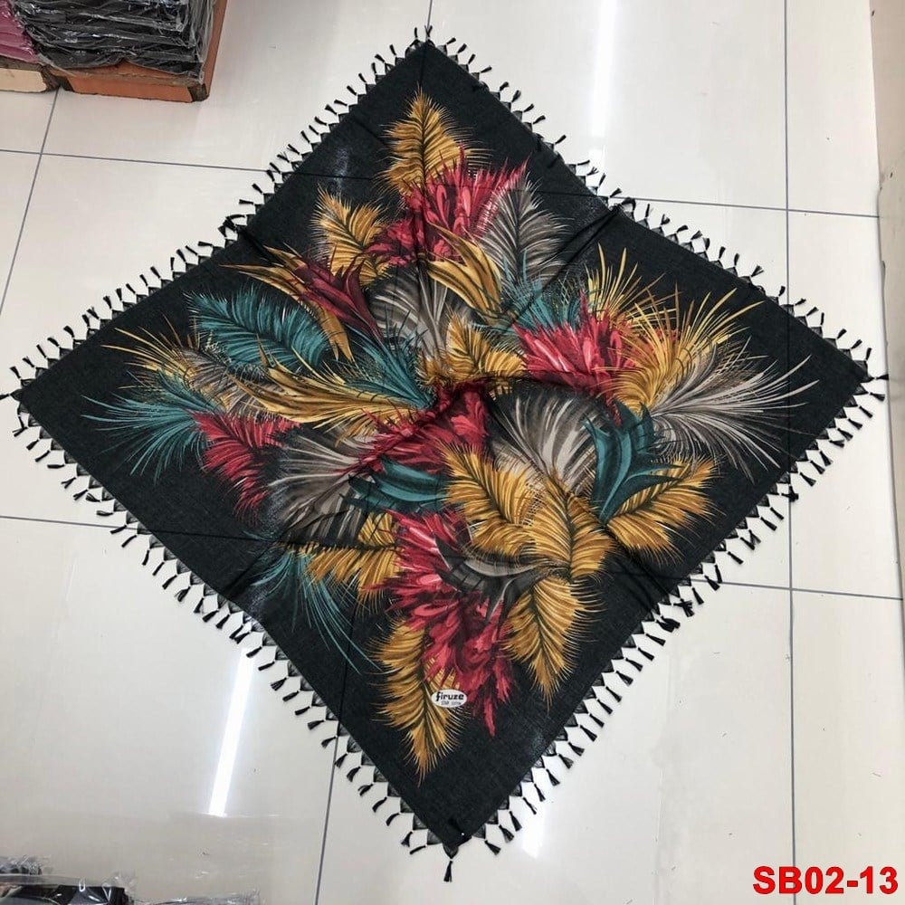 Firuze Boncuklu Cotton Eşarp(sb02-13)