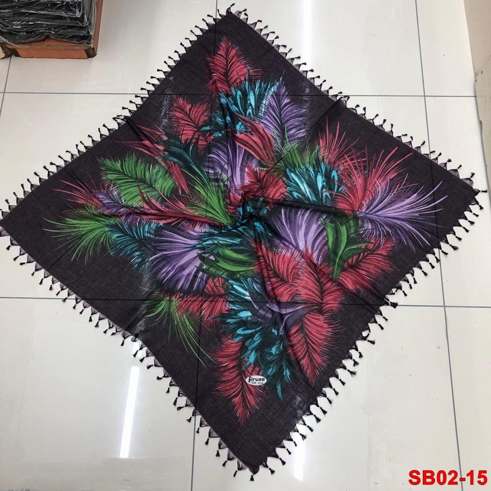 Firuze Boncuklu Cotton Eşarp(sb02-15)