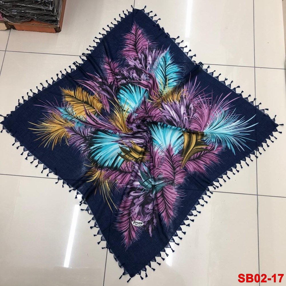 Firuze Boncuklu Cotton Eşarp(sb02-17)