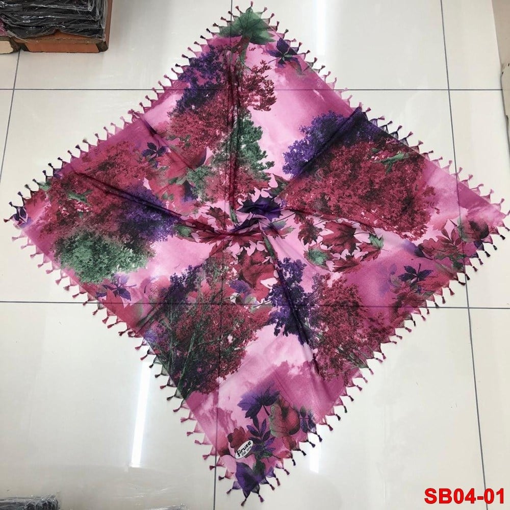 Firuze Boncuklu Cotton Eşarp(sb04-01)