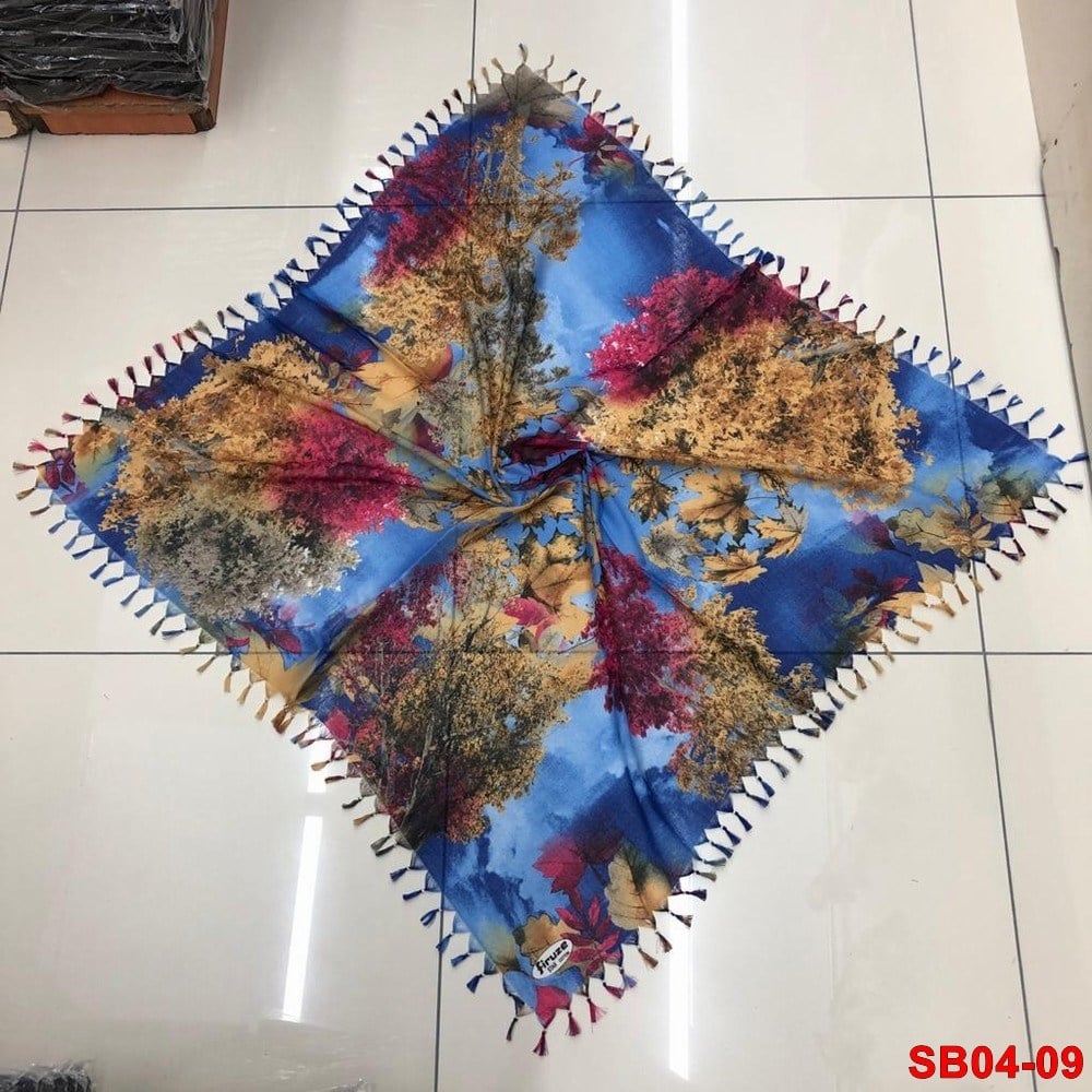 Firuze Boncuklu Cotton Eşarp(sb04-09)