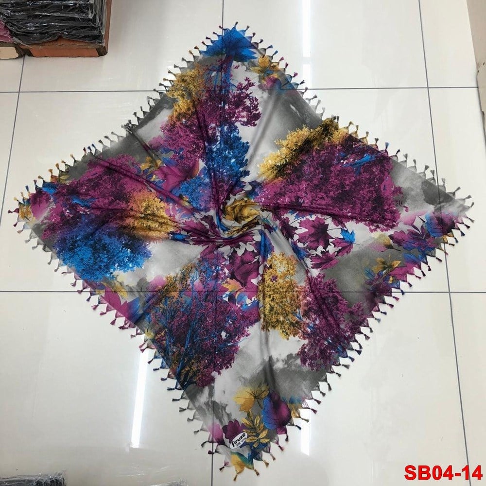 Firuze Boncuklu Cotton Eşarp(sb04-14)
