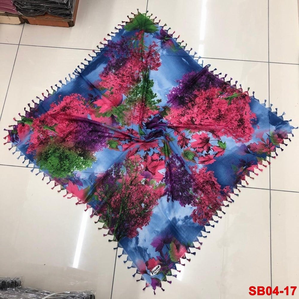 Firuze Boncuklu Cotton Eşarp(sb04-17)