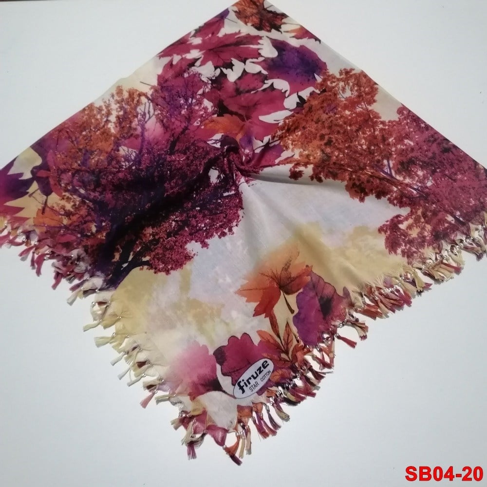 Firuze Boncuklu Cotton Eşarp(sb04-20)