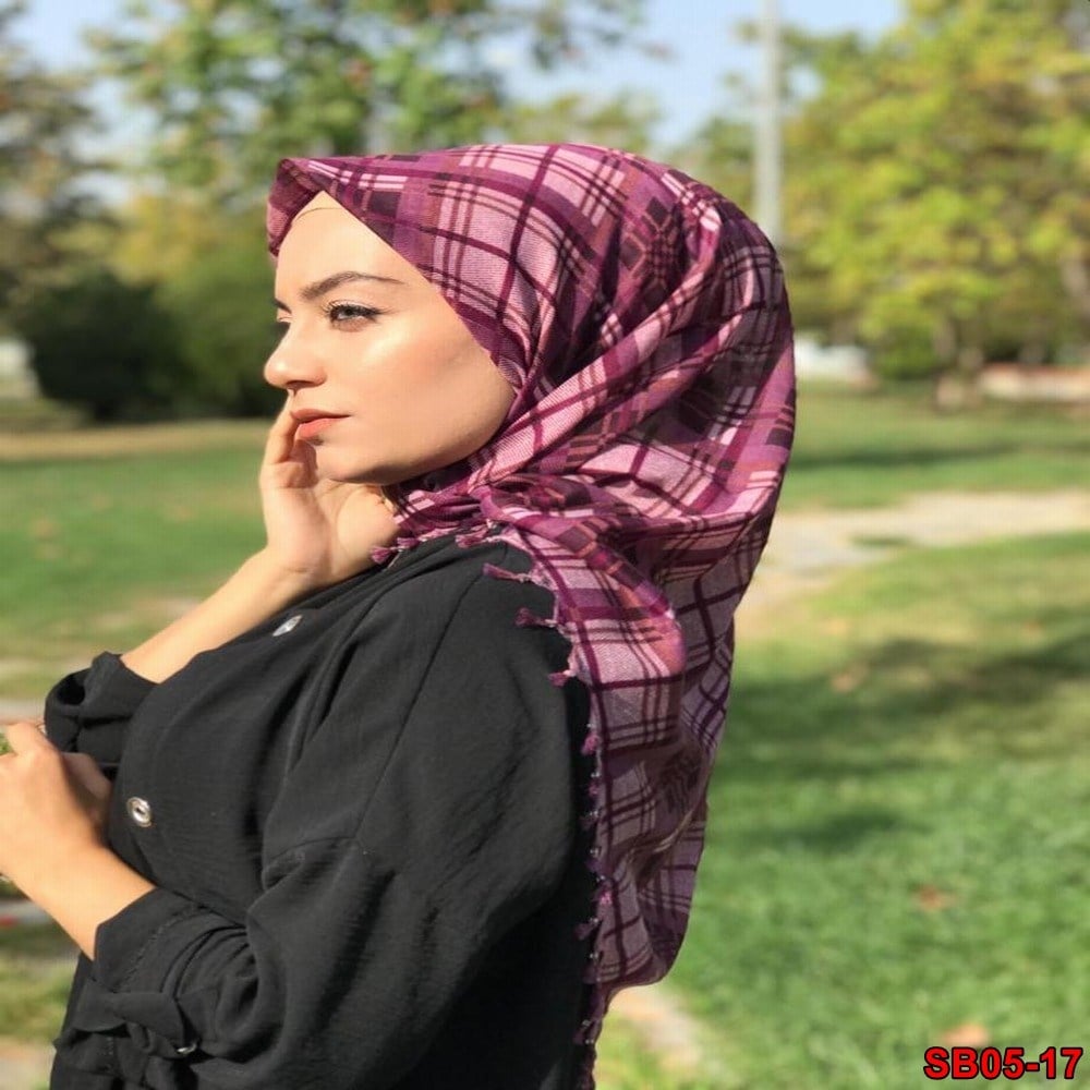 Firuze Boncuklu Cotton Eşarp(sb05-17)