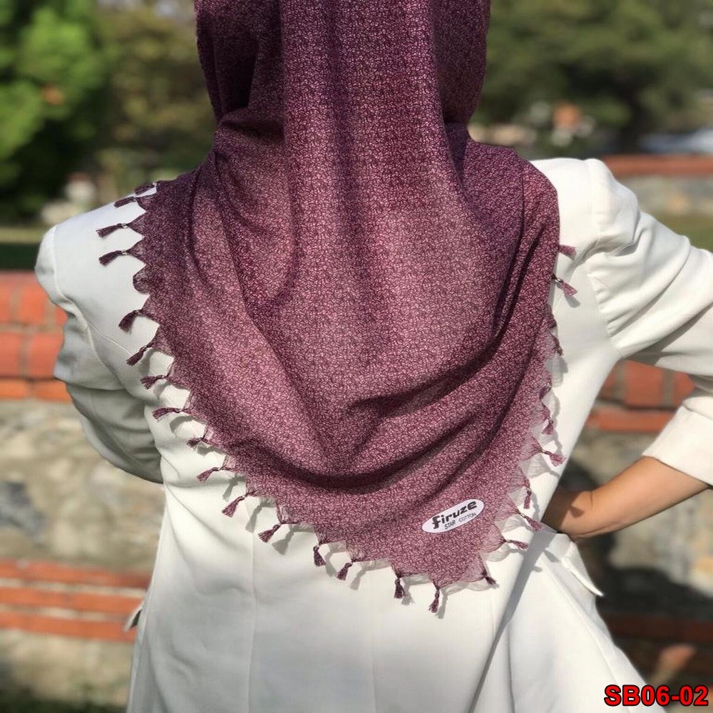 Firuze Boncuklu Cotton Eşarp(sb06-02)