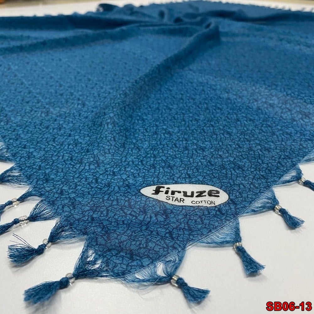 Firuze Boncuklu Cotton Eşarp(sb06-13)