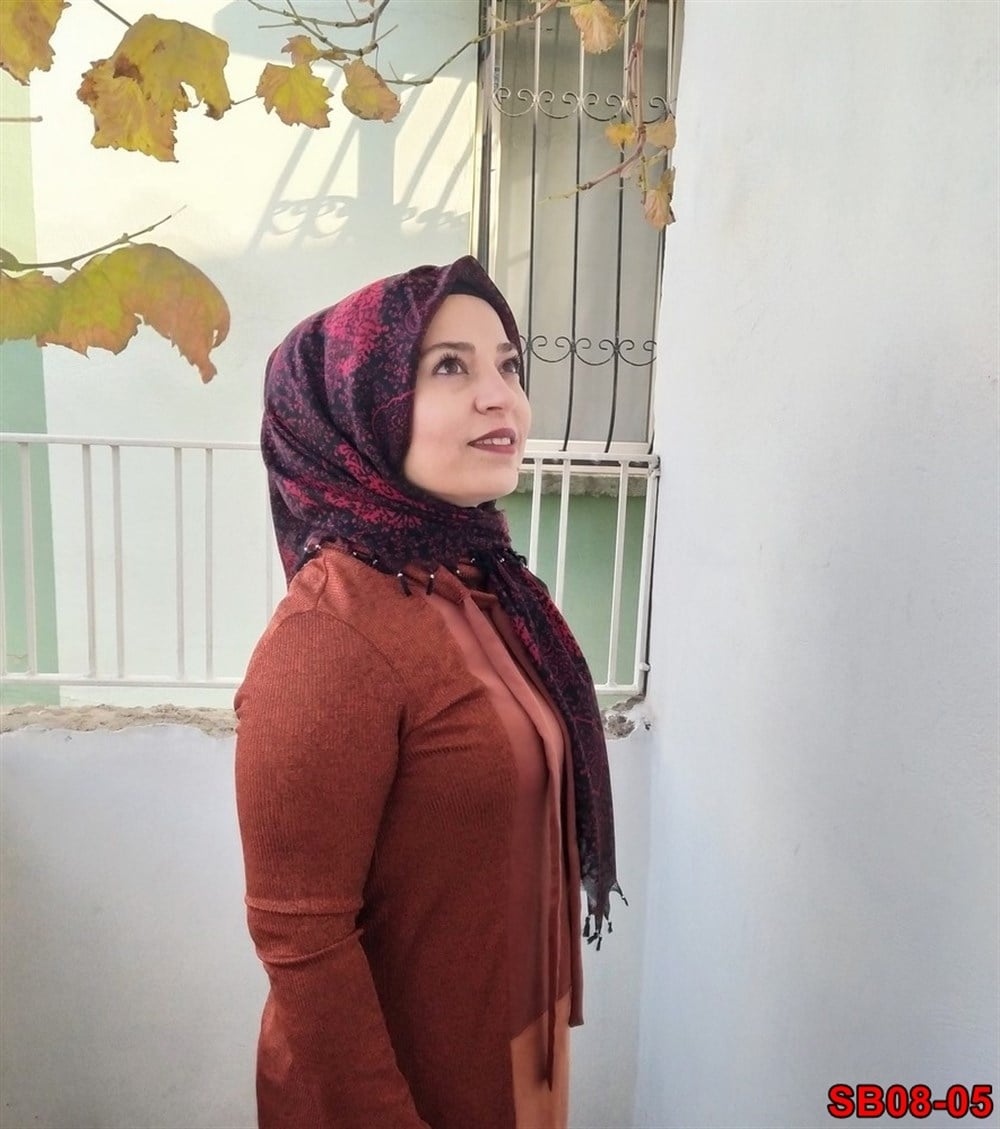 Firuze Boncuklu Cotton Eşarp(sb08-05)