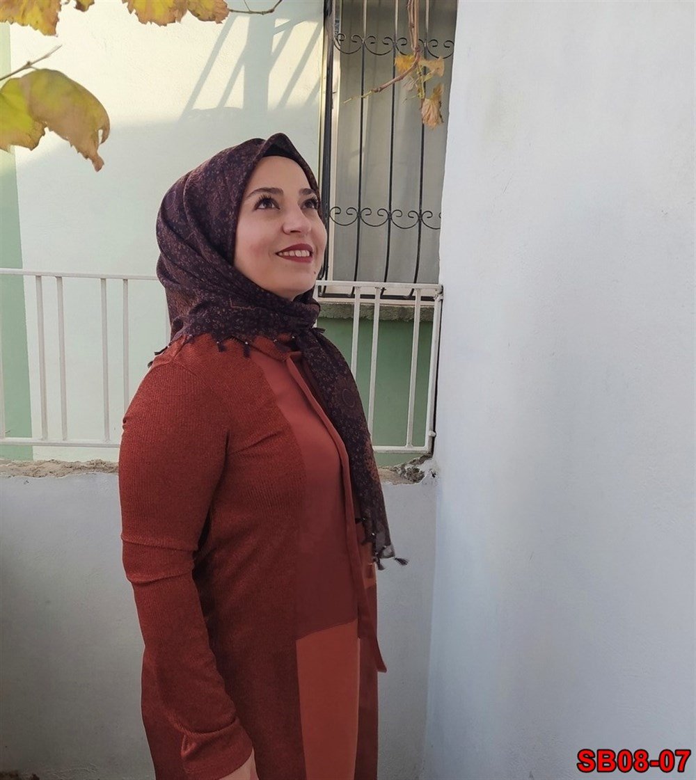 Firuze Boncuklu Cotton Eşarp(sb08-07)