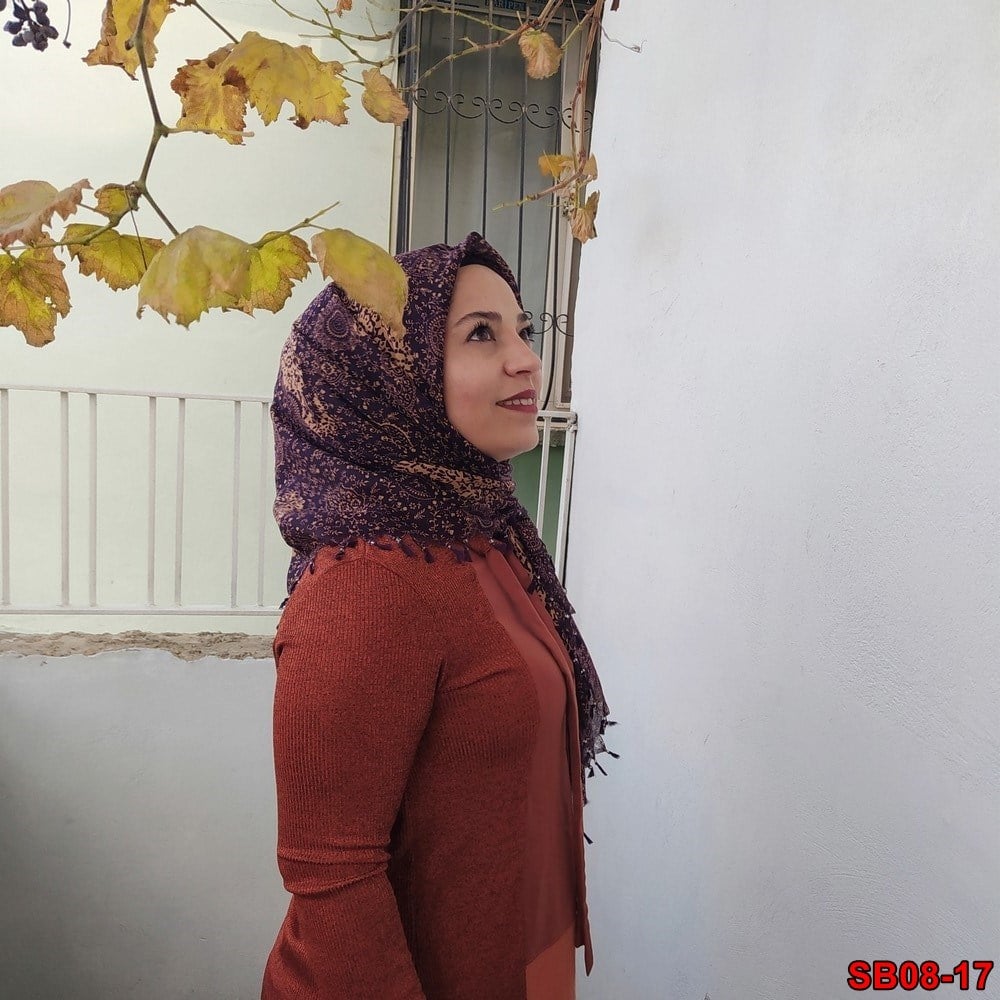 Firuze Boncuklu Cotton Eşarp(sb08-17)