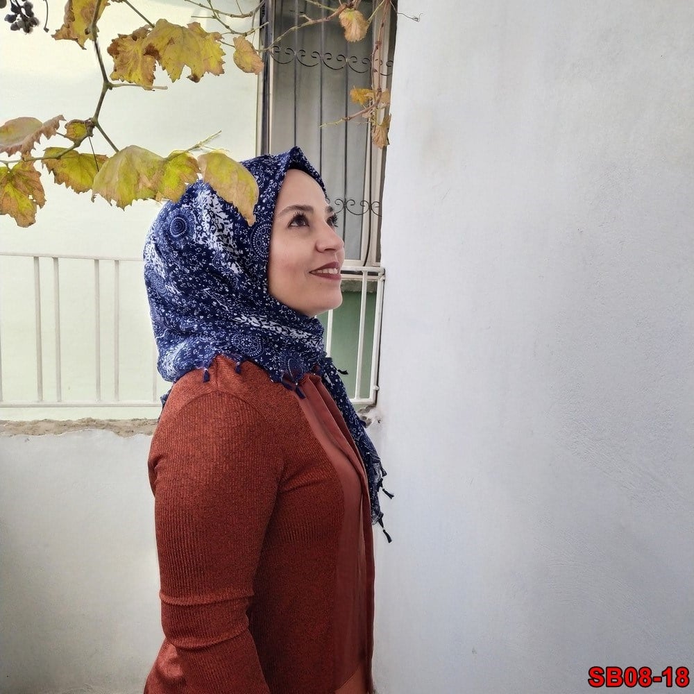 Firuze Boncuklu Cotton Eşarp(sb08-18)