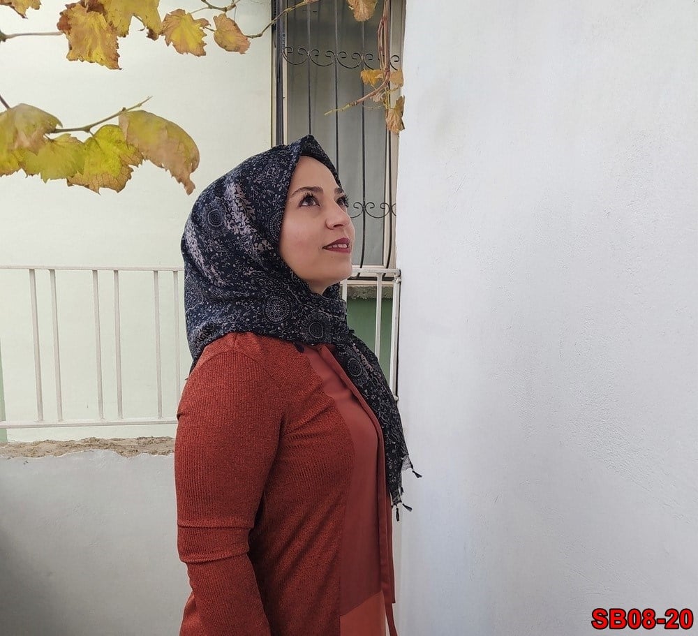 Firuze Boncuklu Cotton Eşarp(sb08-20)